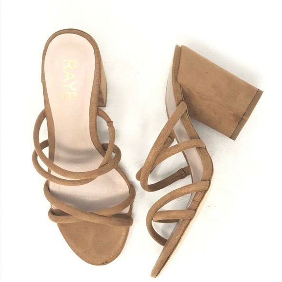 RAYE Shoes - Raye Revolve Size 7 Dark Tan Stappy Caia Heel
